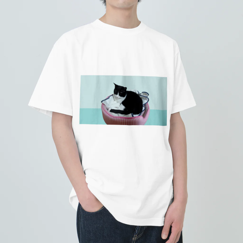 AnimalMatomeのまったりする猫 ヘビーウェイトTシャツ