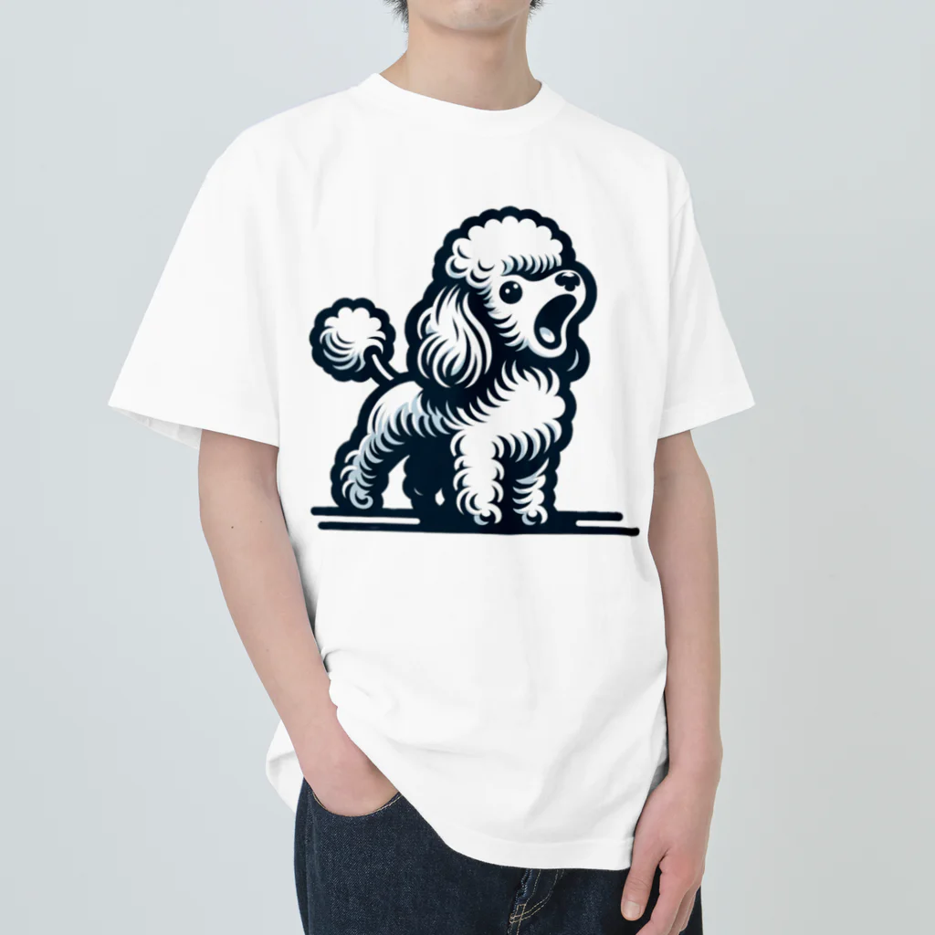 Tokyo_Doodleのもふもふアプリコット　トイプードル　ほえる Heavyweight T-Shirt