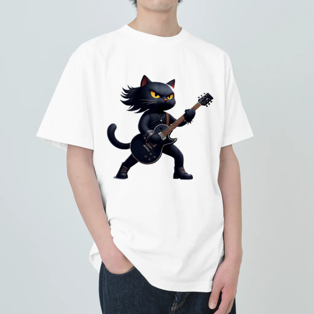 ロック堂のキャットスター Heavyweight T-Shirt