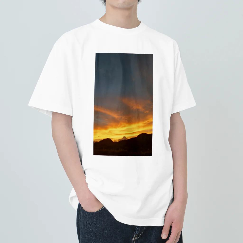 suzurinngの夕焼けスケッチ Heavyweight T-Shirt