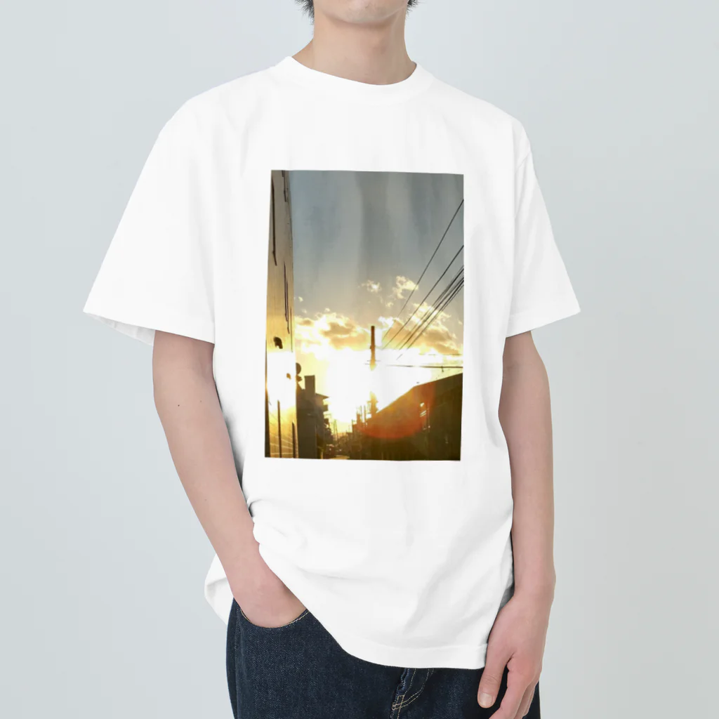 NANASHOPの夕暮れの街角 Heavyweight T-Shirt