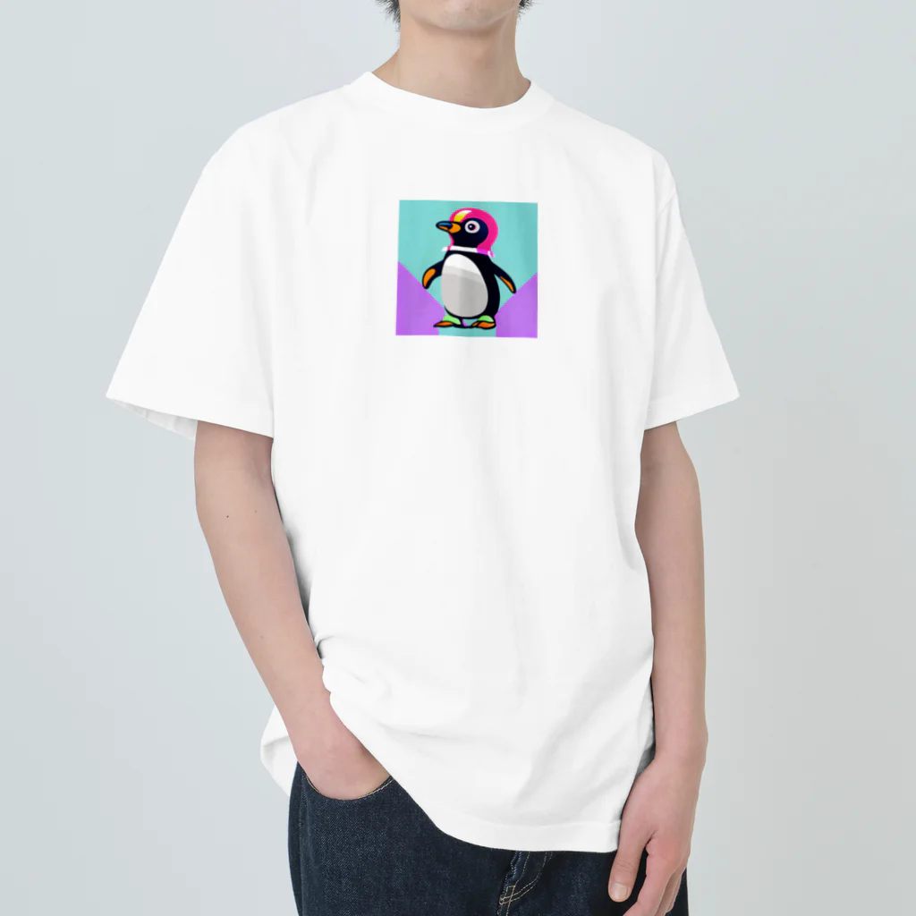 ai美女ショップのかわいいペンギン ヘビーウェイトTシャツ