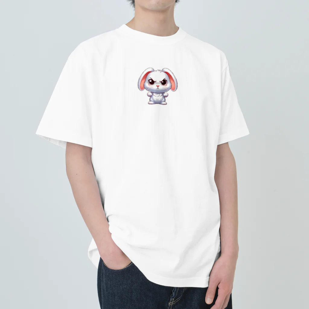 うさぎの足跡🐾のぷんぷん　きらぴ　（うさぎ） ヘビーウェイトTシャツ