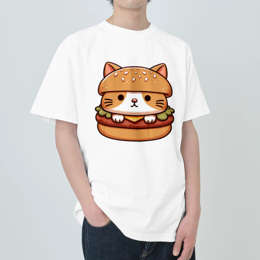 ゆるきゃら製作所の猫バーガー ヘビーウェイトTシャツ