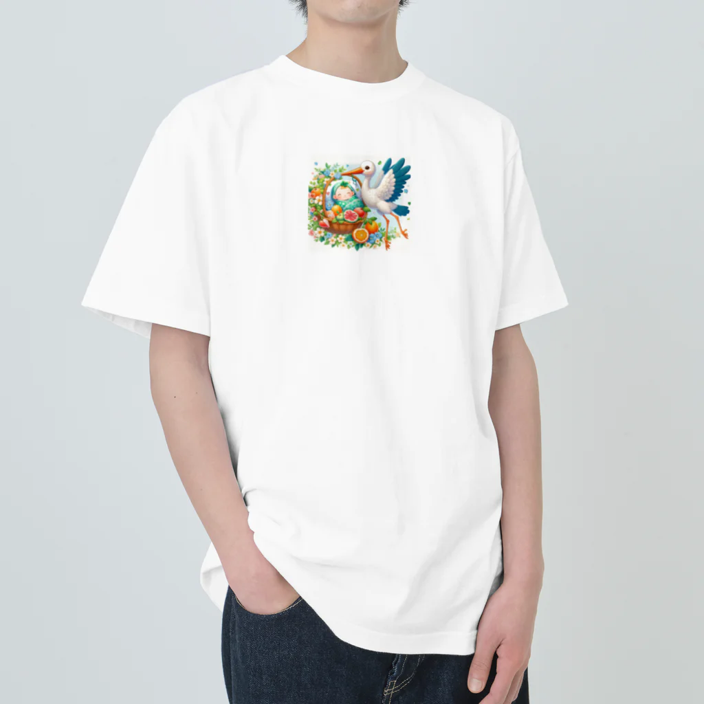 Kai🐚の幸せを呼ぶコウノトリ2/Stork of Happiness2 ヘビーウェイトTシャツ