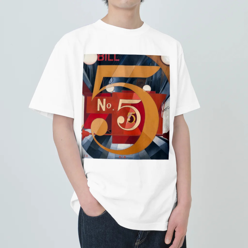 パブリックドメインさんのチャールズ・デムス charles demuth No5 金のNo.5 ヘビーウェイトTシャツ