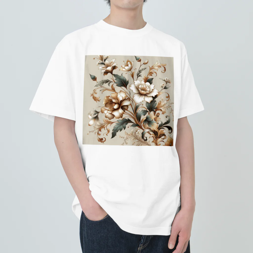 masa_innovatorのElegant Florals ヘビーウェイトTシャツ