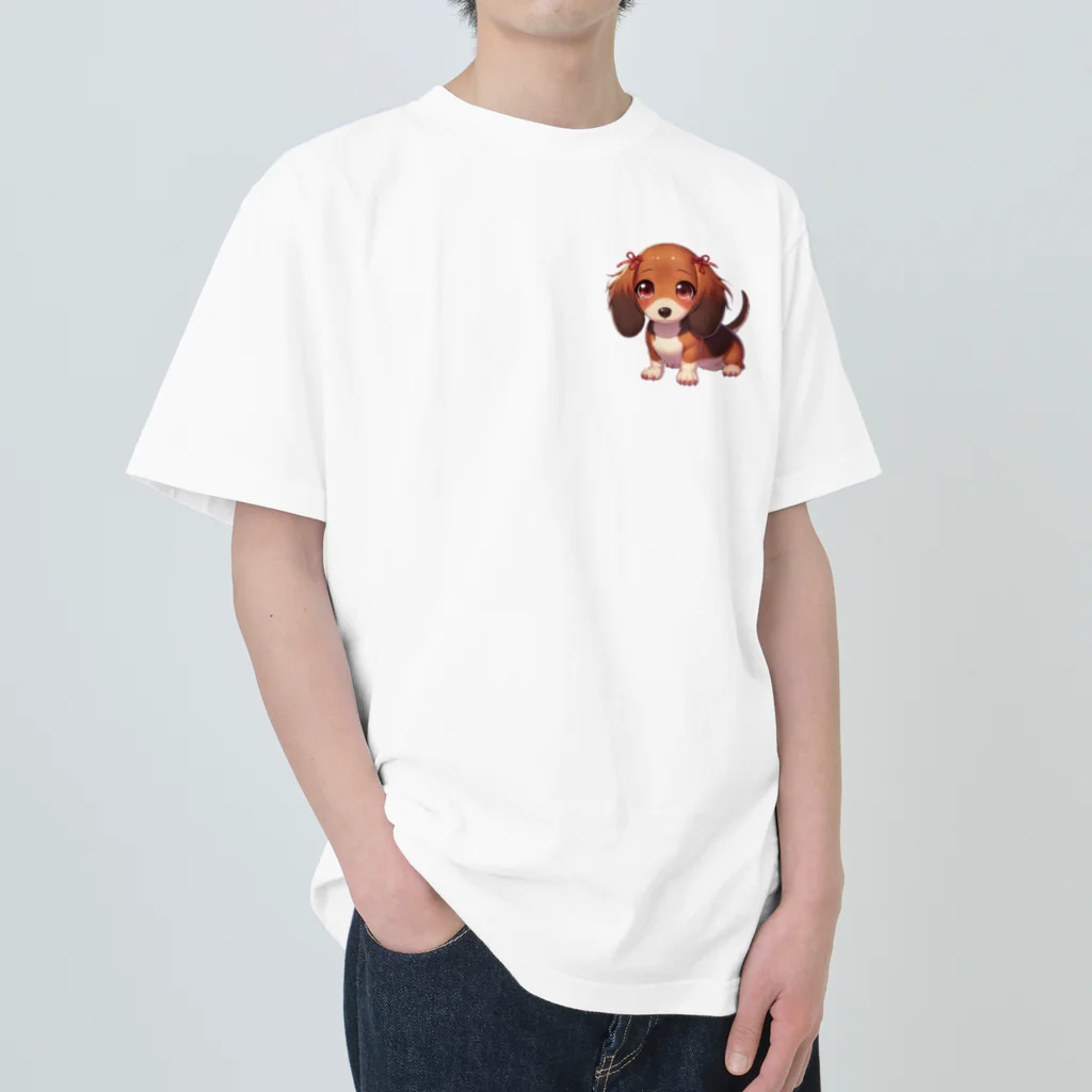 Dog Selectionのミニチュアダックス　女の子　アイテム Heavyweight T-Shirt