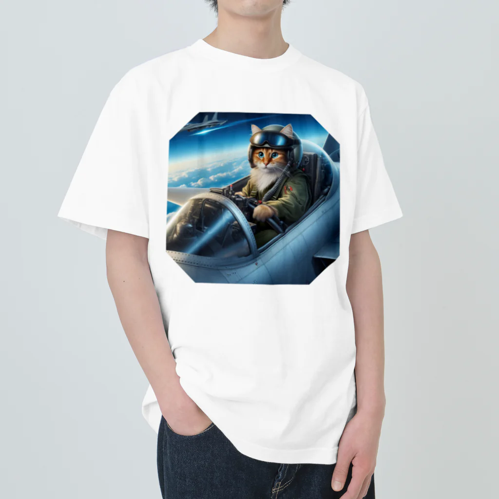 ニャーちゃんショップの永遠のネコ ヘビーウェイトTシャツ