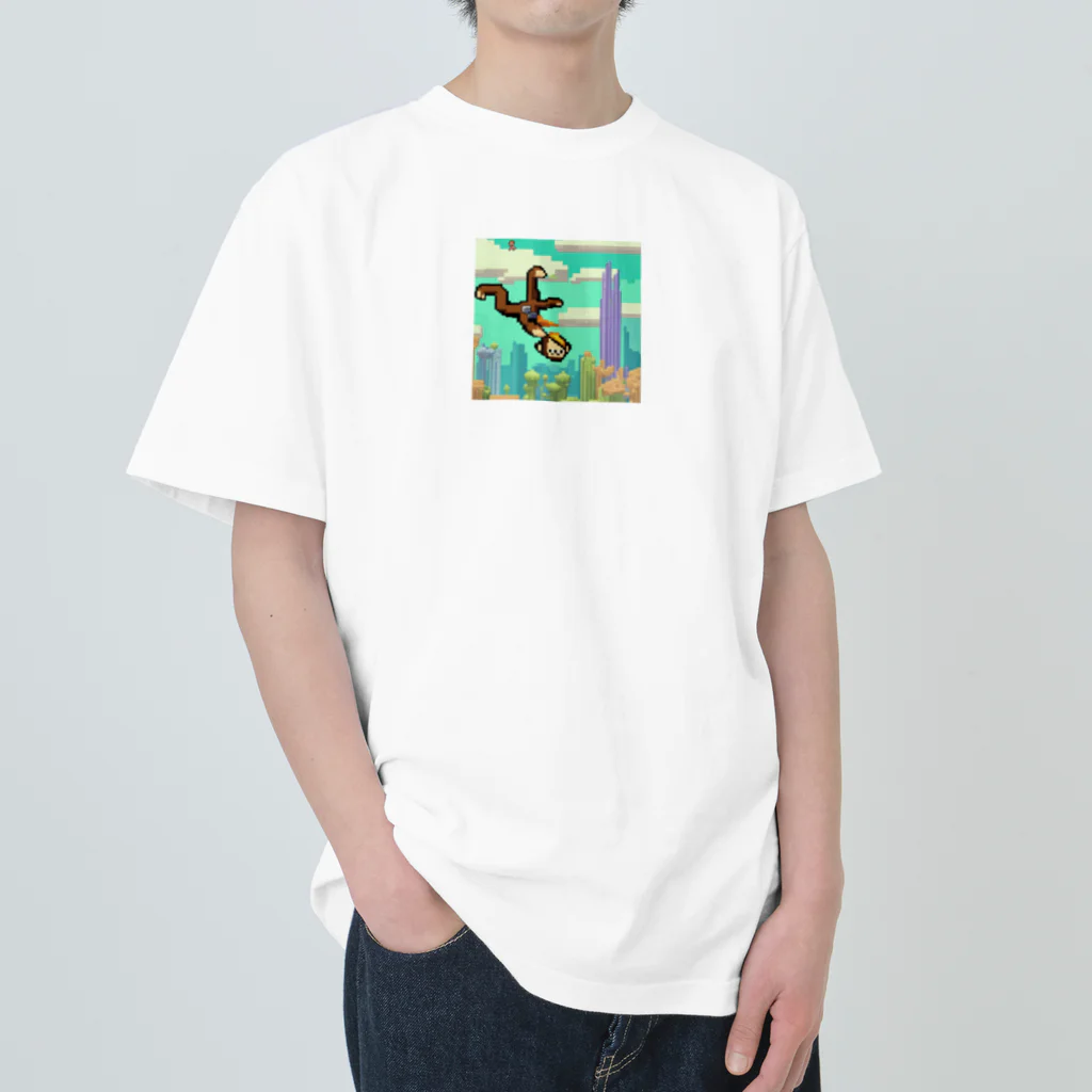 yuhi04のスカイダイビングの冒険猿 Heavyweight T-Shirt