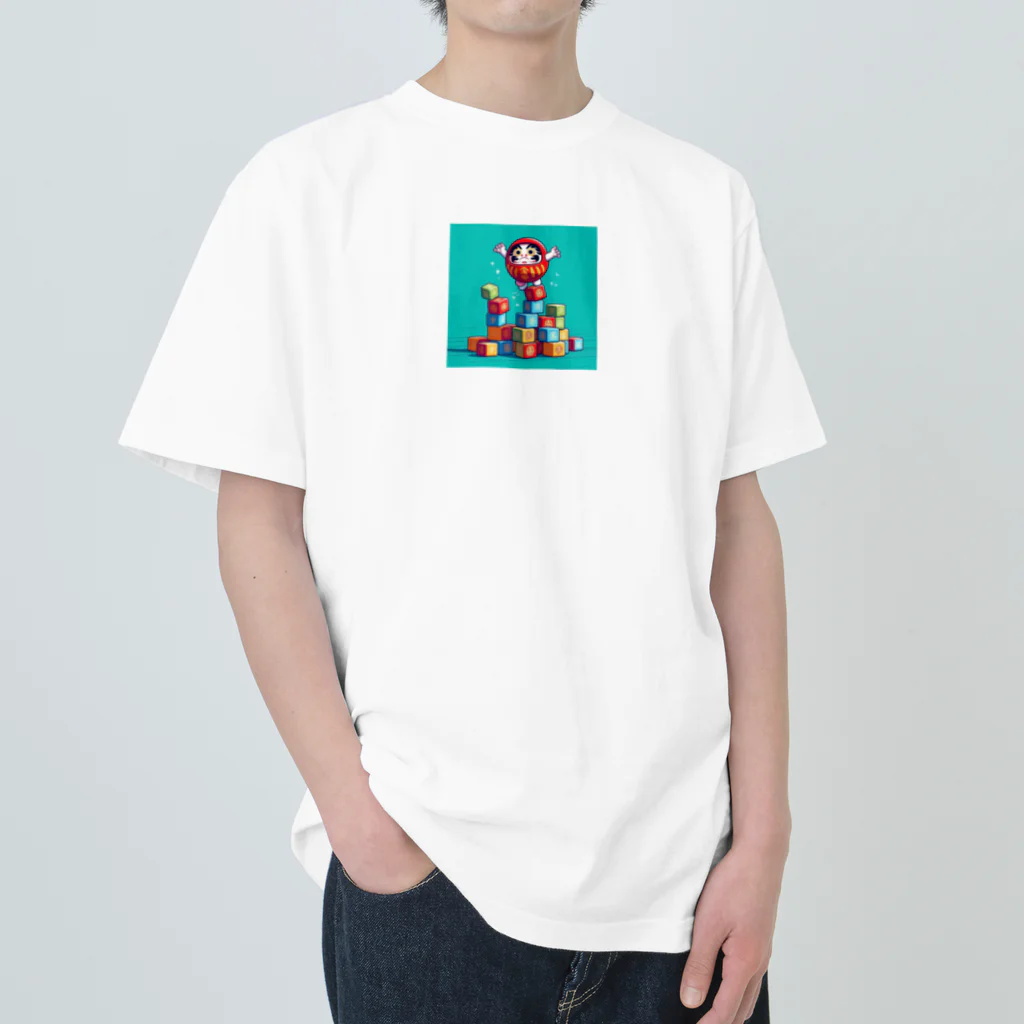 GokiZomaのダルマ落としから落ちそうなダルマ Heavyweight T-Shirt