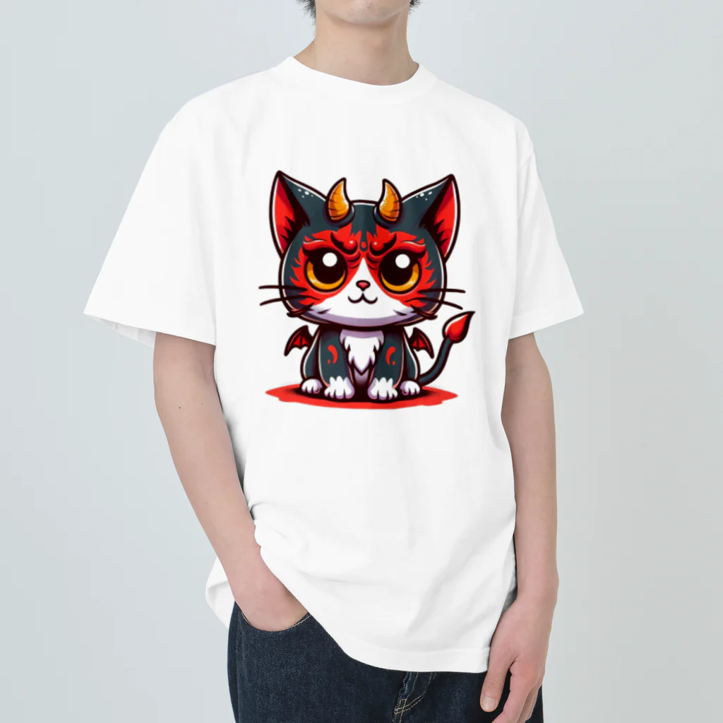 zuuu-の！結構強い悪魔にゃんこ！ ヘビーウェイトTシャツ