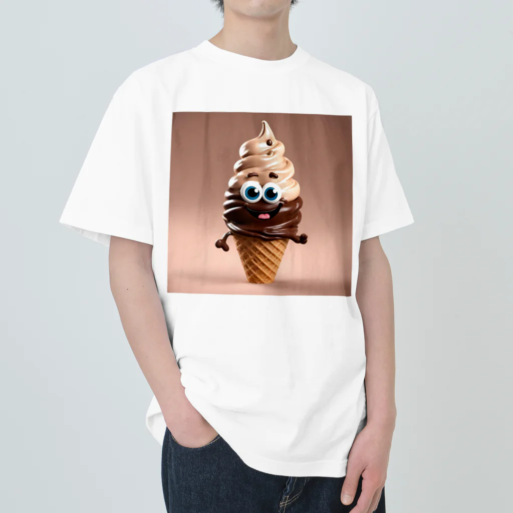 mogmogokawaryのチョコソフトくん ヘビーウェイトTシャツ