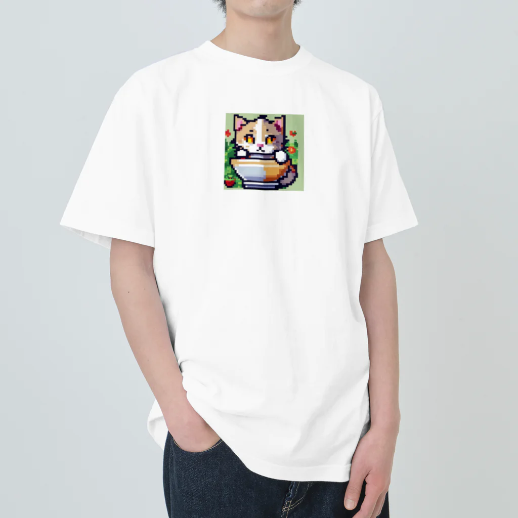 雪売店のマグカップかくれんぼ猫 Heavyweight T-Shirt