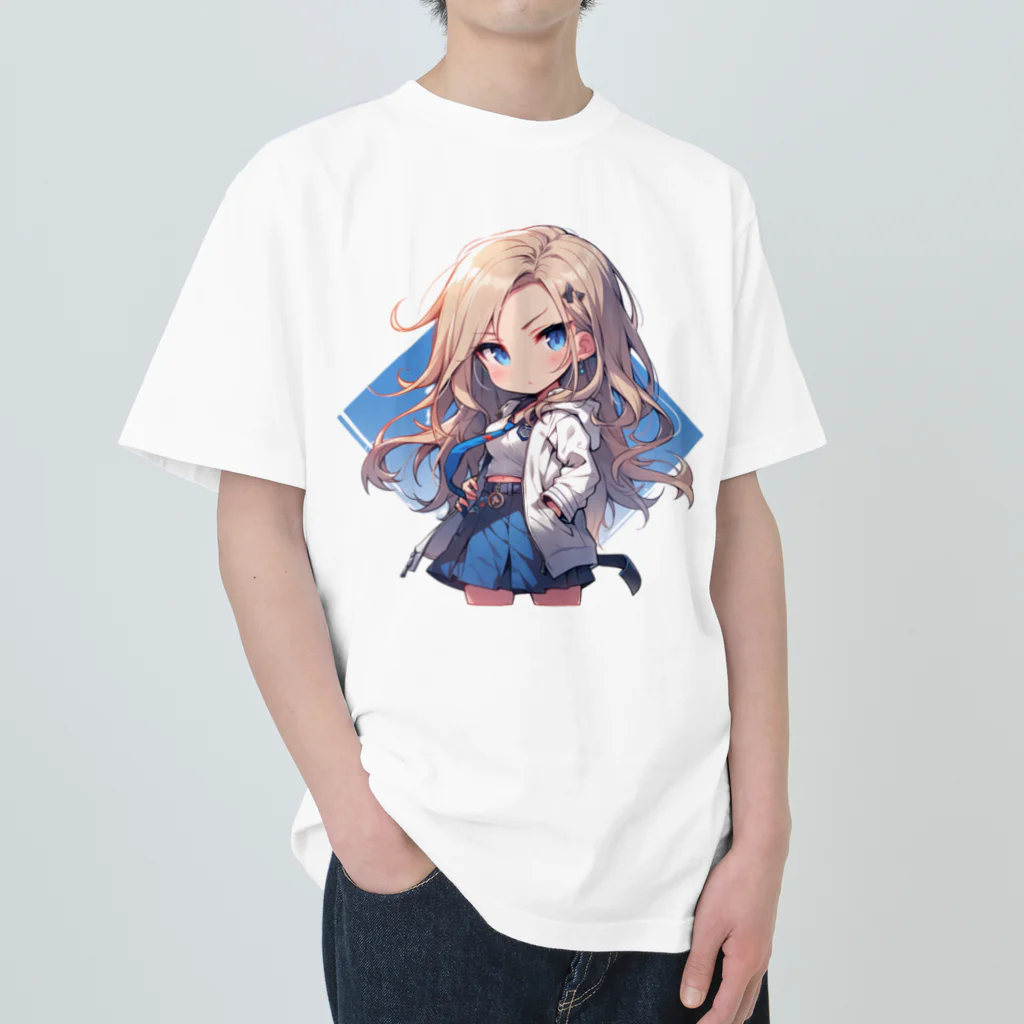 honoka_tの金髪ちびキャラ美少女 ヘビーウェイトTシャツ