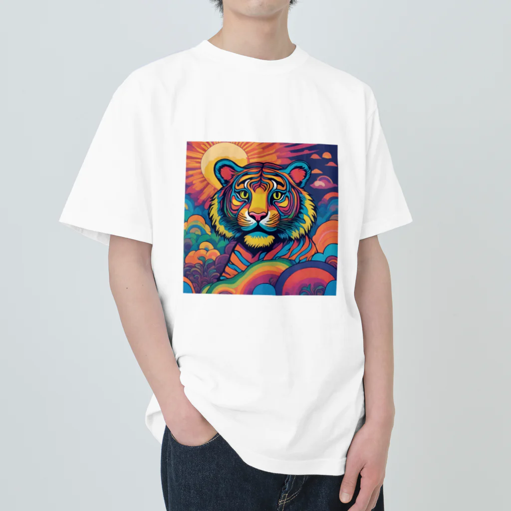 colorful-Nのカラフルなトラ Heavyweight T-Shirt