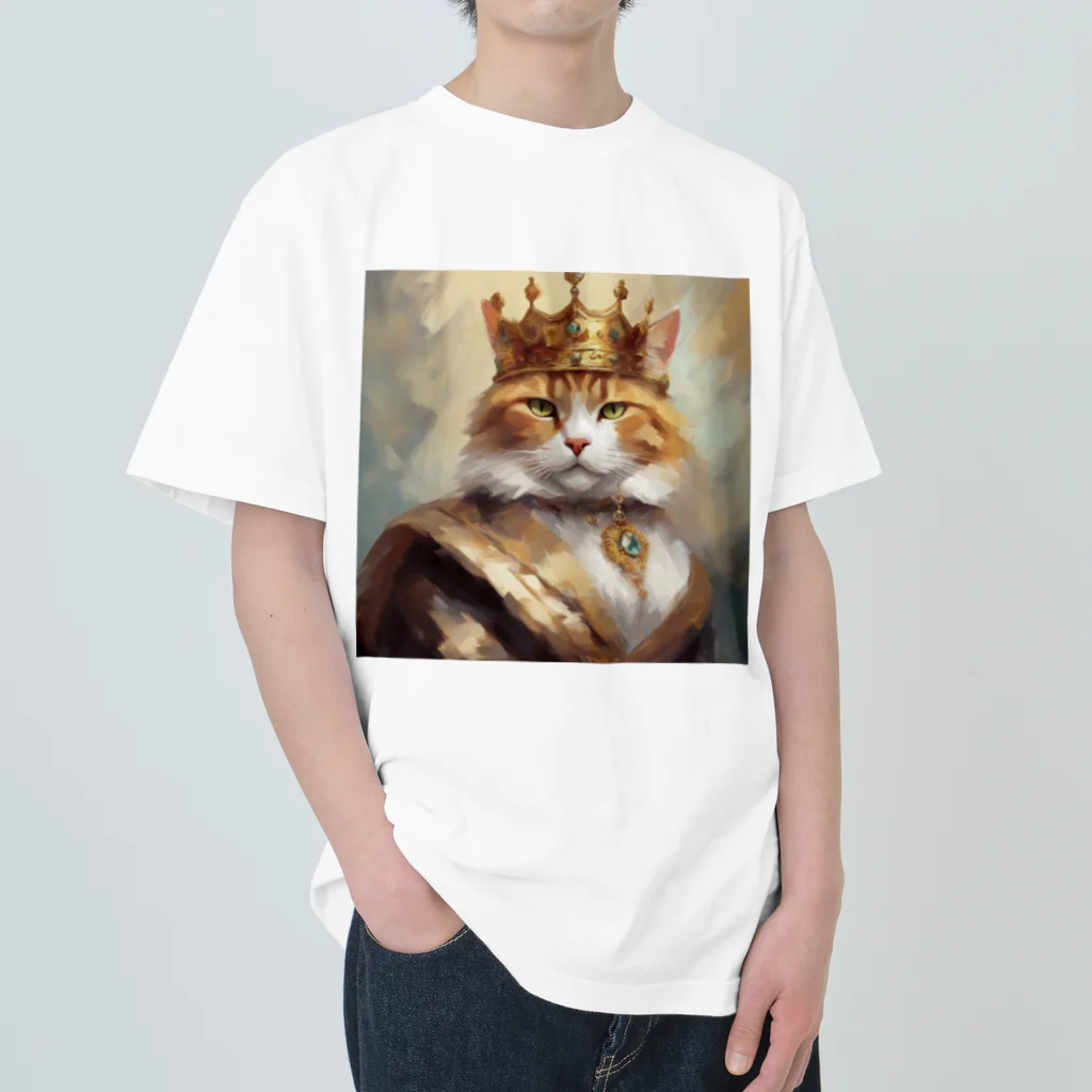 esmeralda64のブルーダイヤモンドの猫王 ヘビーウェイトTシャツ