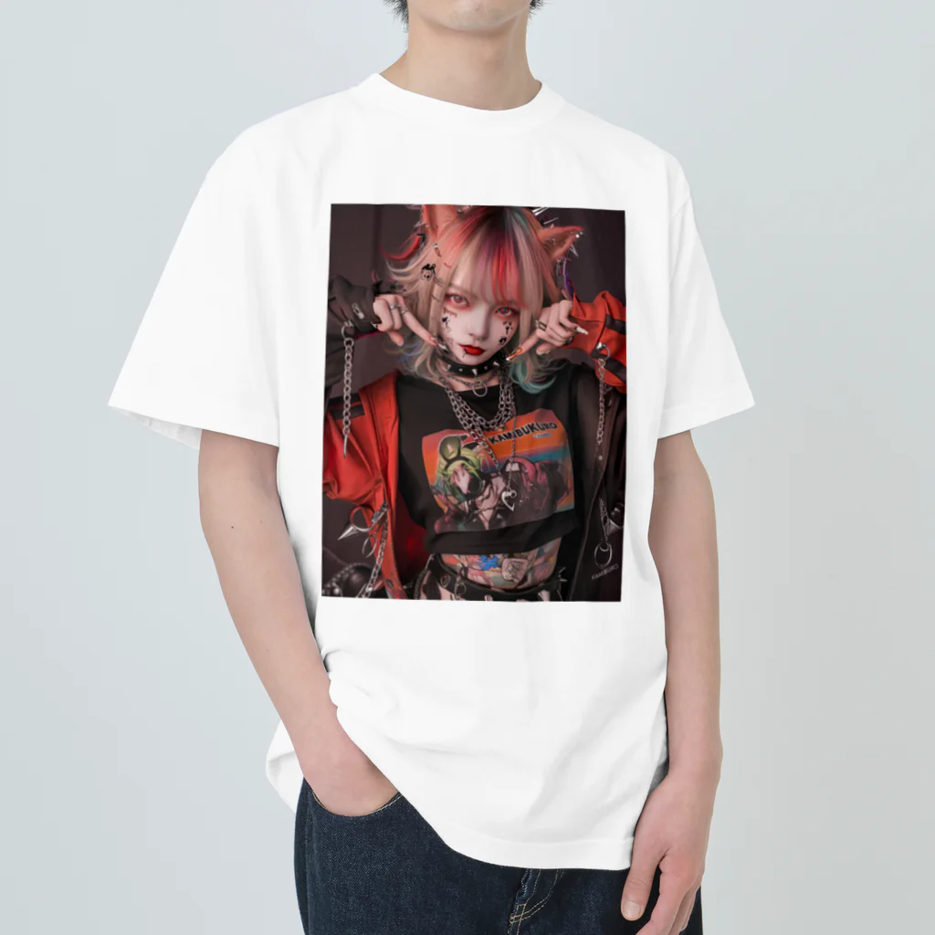 KAMIBUKROの鬼かわいい獣耳美女 Heavyweight T-Shirt