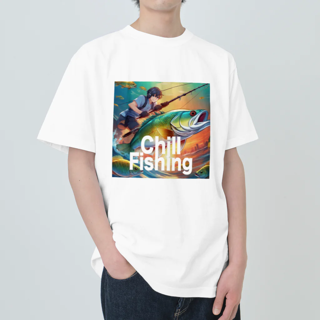 chillfishingのイケメンアングラー！「セイゴ」 ヘビーウェイトTシャツ