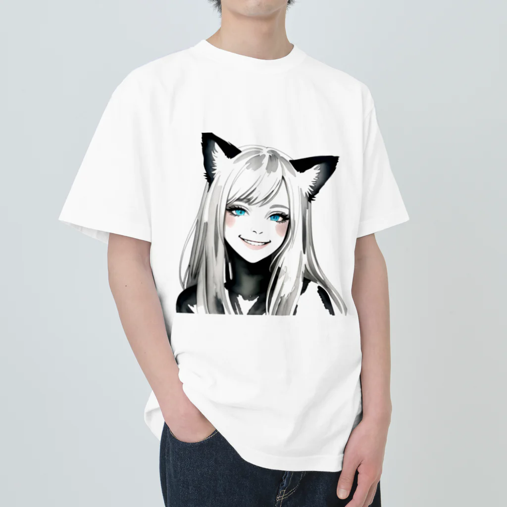 レイカランクの猫ガール ヘビーウェイトTシャツ