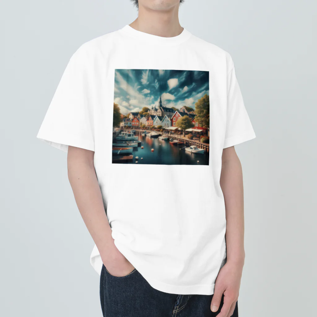 a_calming_siteの天気の良い北欧の町 Heavyweight T-Shirt