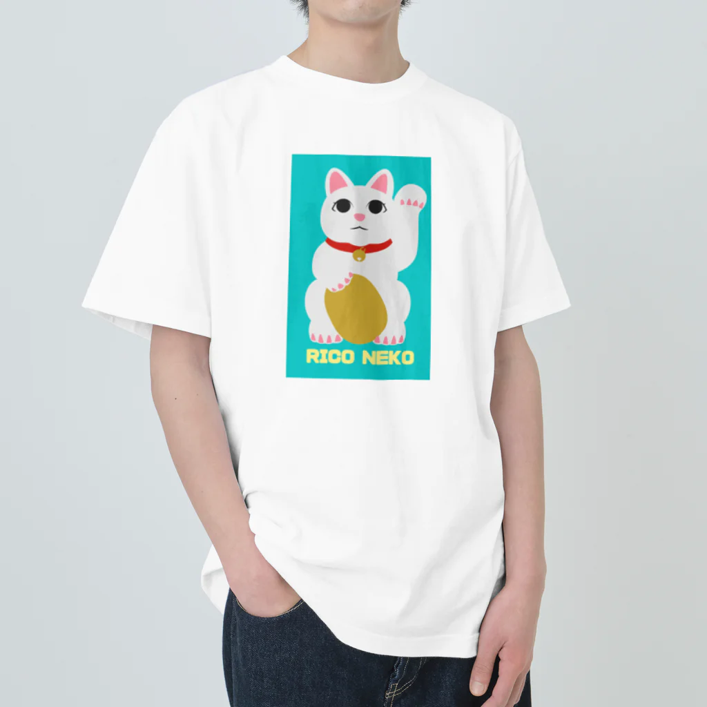 rico39rico39のオリジナルまねきねこキャラクターRICONEKOが登場！ ヘビーウェイトTシャツ