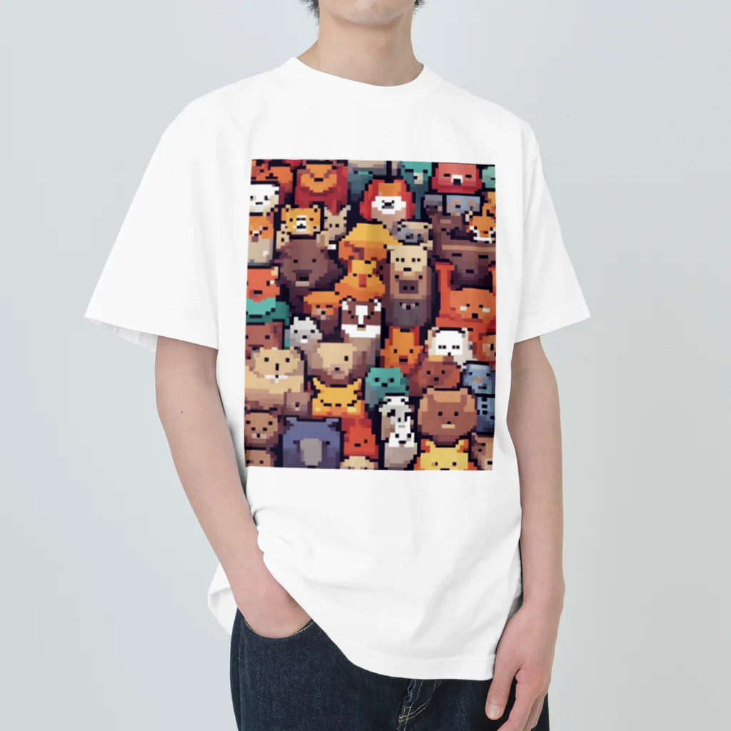 動物ドットの動物ぎっしり2 Heavyweight T-Shirt