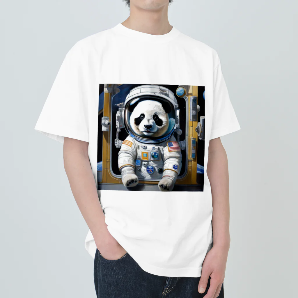 SHIZUKUの宇宙パンダ ヘビーウェイトTシャツ