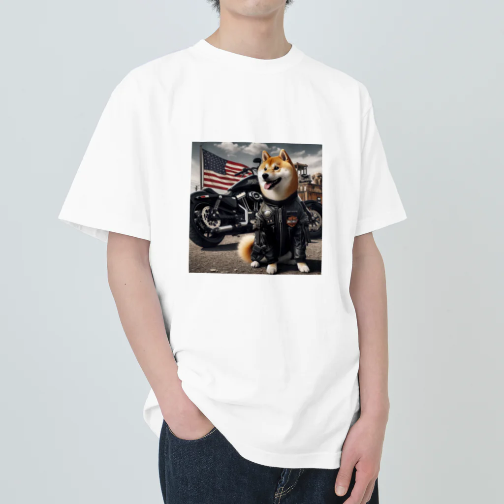 ANTARESのアメリカンライダー柴犬 Heavyweight T-Shirt