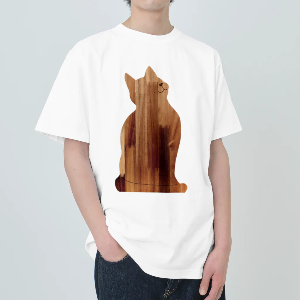 BUNMOMIのおすわり猫シルエット ヘビーウェイトTシャツ