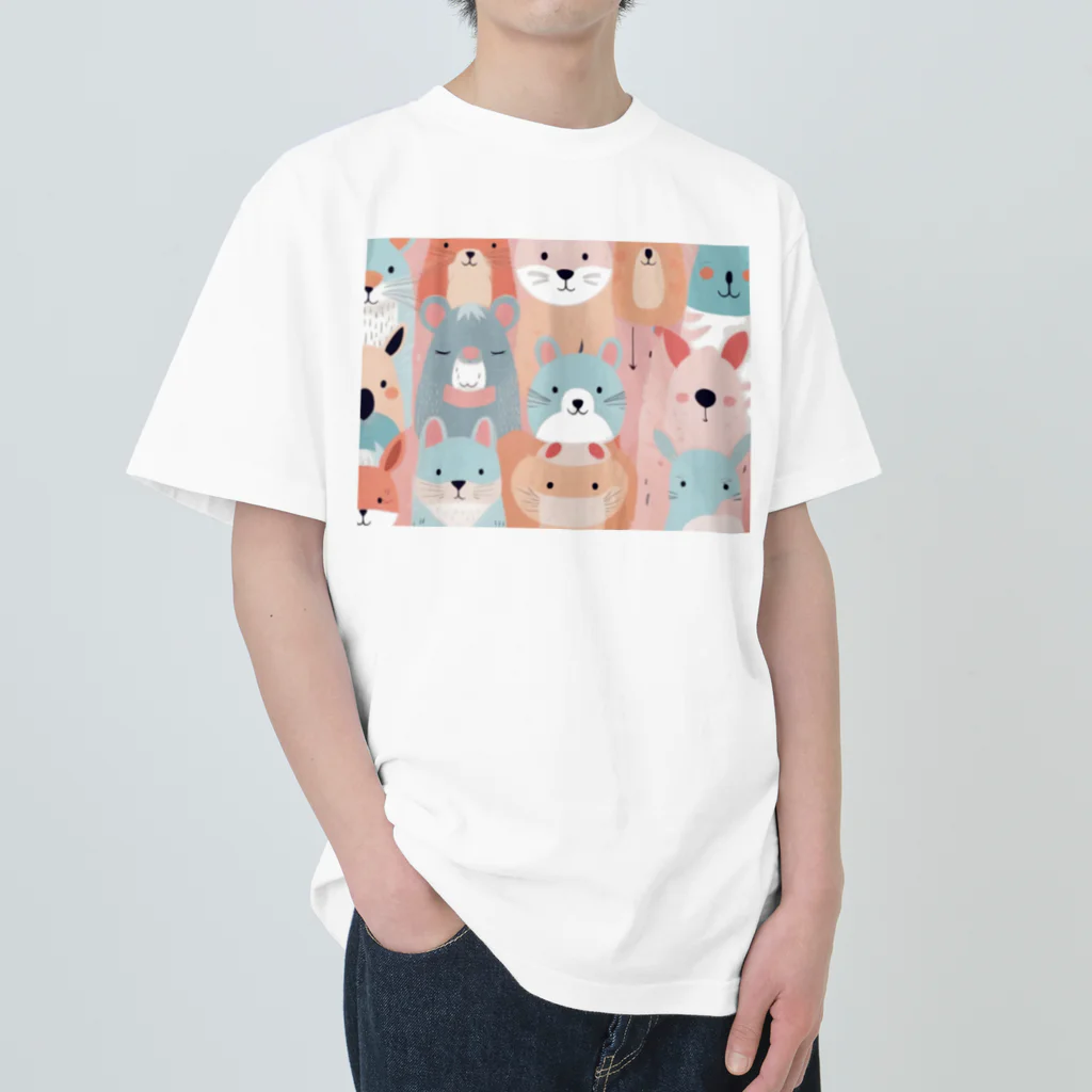 テフラんずの動物ファッションショー ヘビーウェイトTシャツ