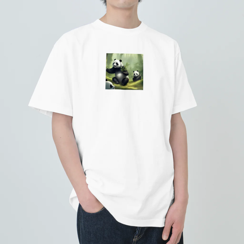 NiTiの遊んでるパンダ Heavyweight T-Shirt