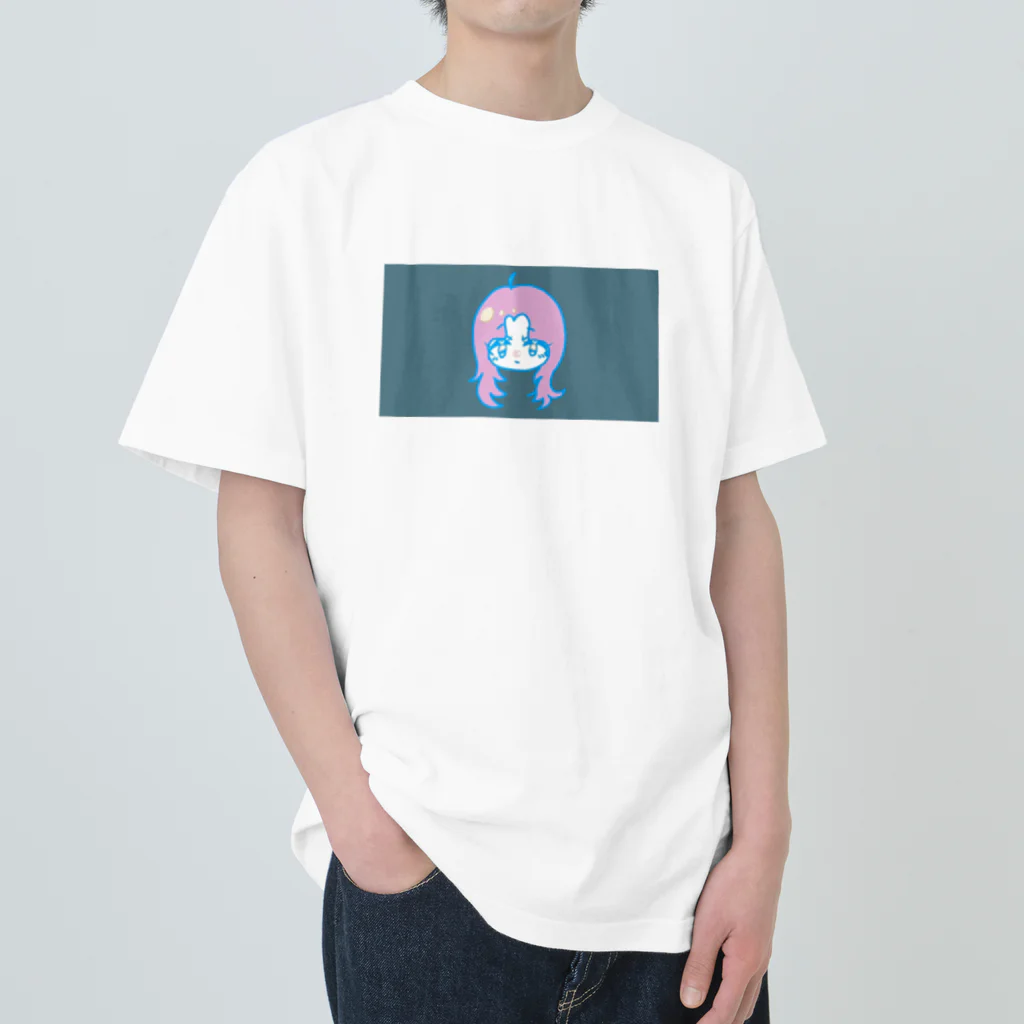 niramanjuのピンクの髪の女の子 Heavyweight T-Shirt