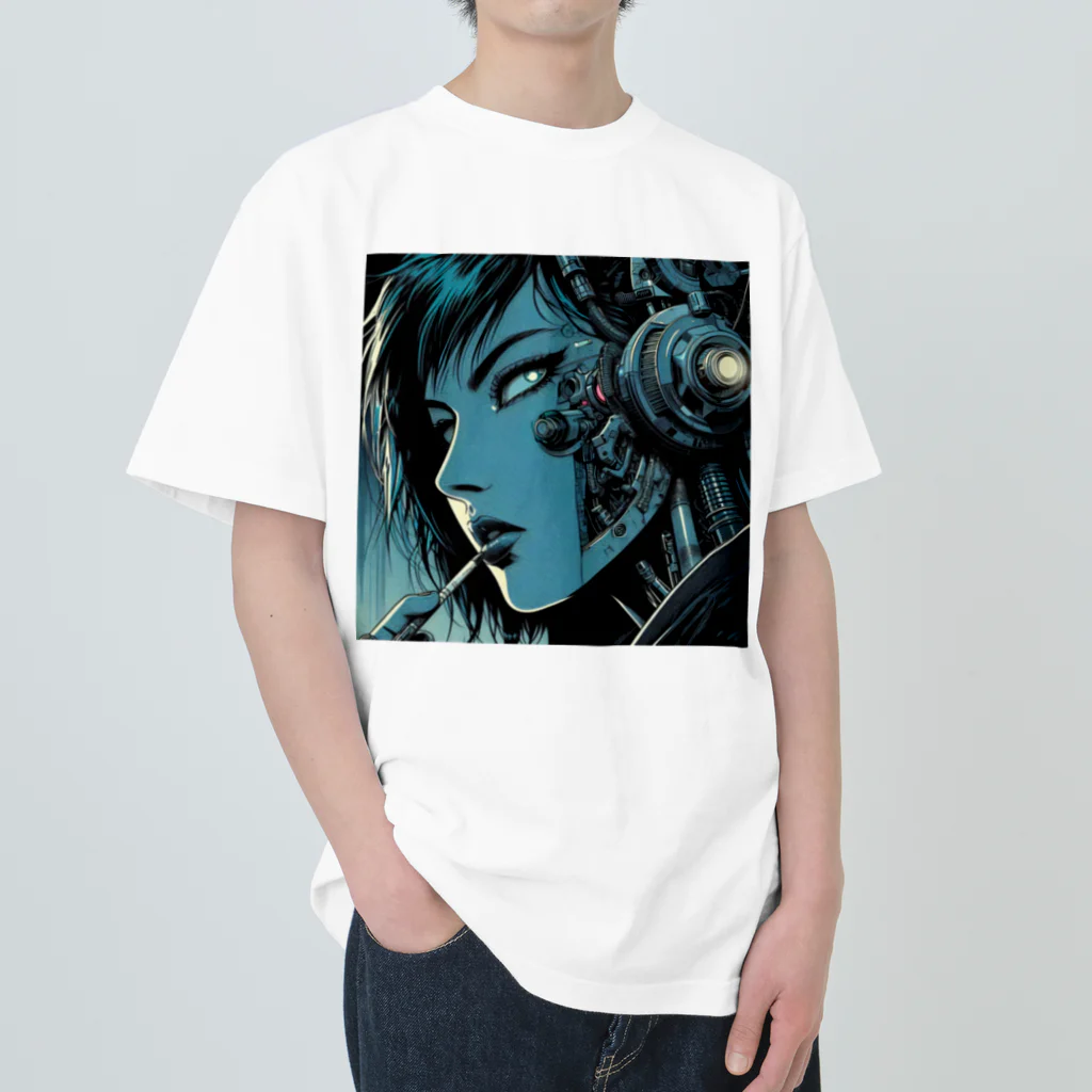 kangekiのサイバーパンクガールNo.34 Heavyweight T-Shirt