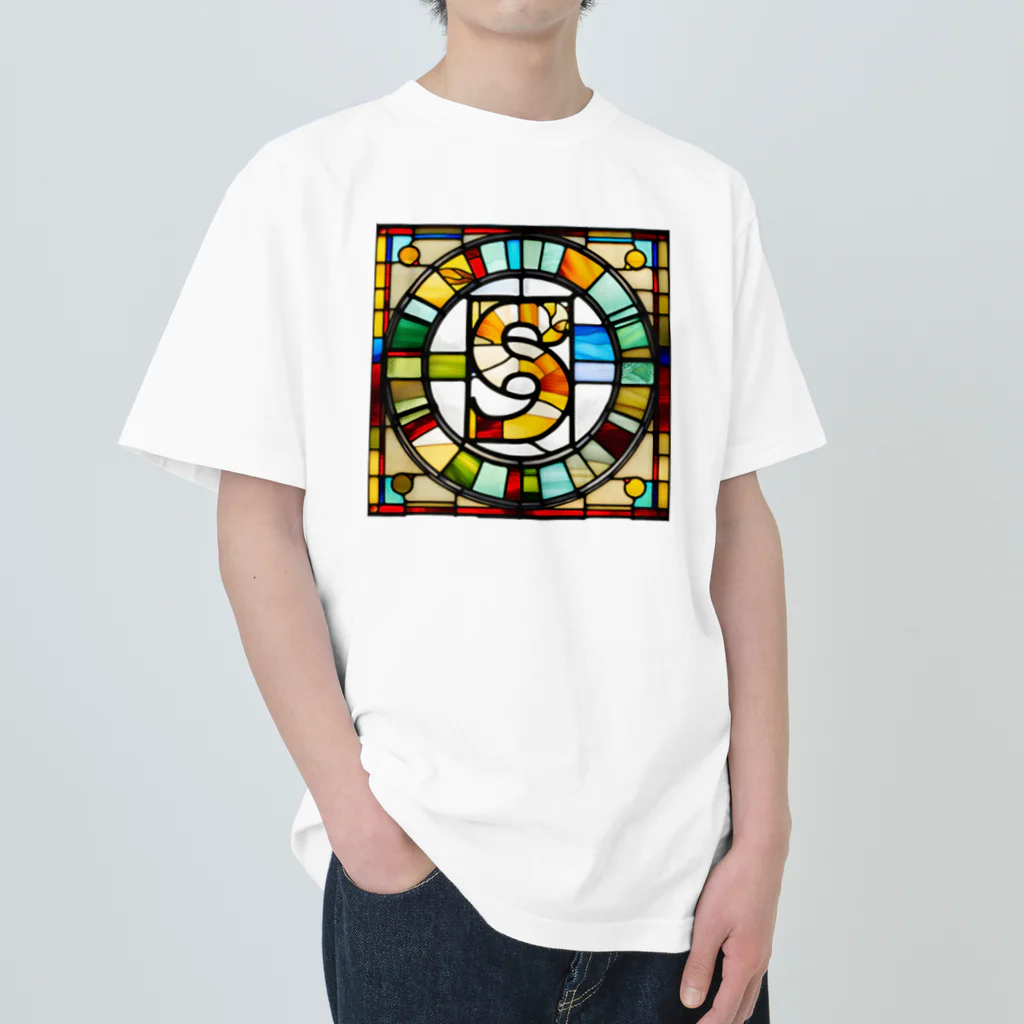 alphabet stained glassのstained glass S ヘビーウェイトTシャツ