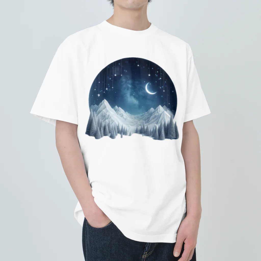 JUPITERの幻想的な冬の夜 ヘビーウェイトTシャツ