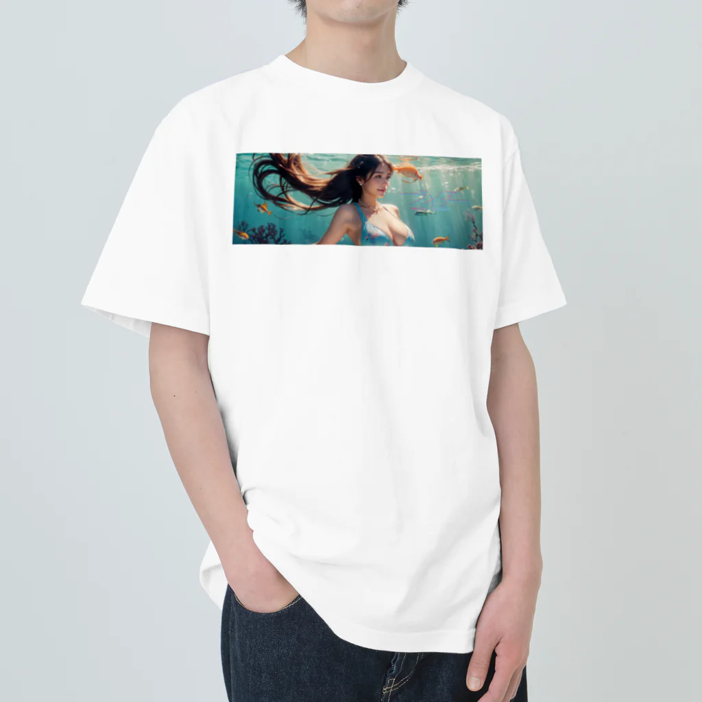 ramekoのラメ子_水着_青02 Heavyweight T-Shirt