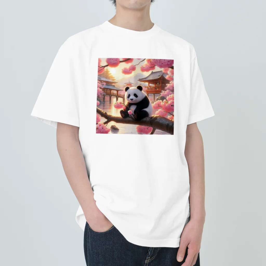 pandaloveの桜とぱんだ３ Heavyweight T-Shirt