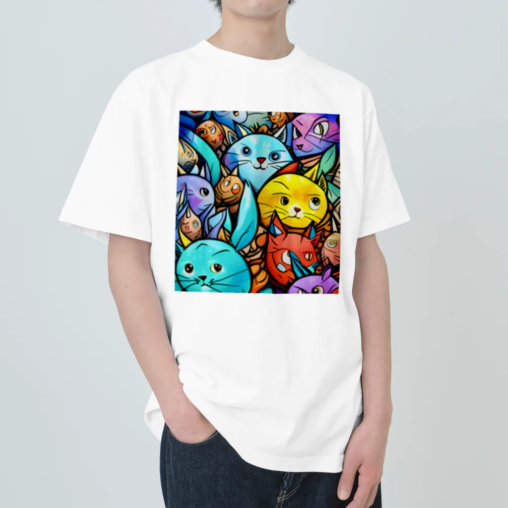 PAC (ポップアートキャット）のPAC (ポップアートキャット) ヘビーウェイトTシャツ