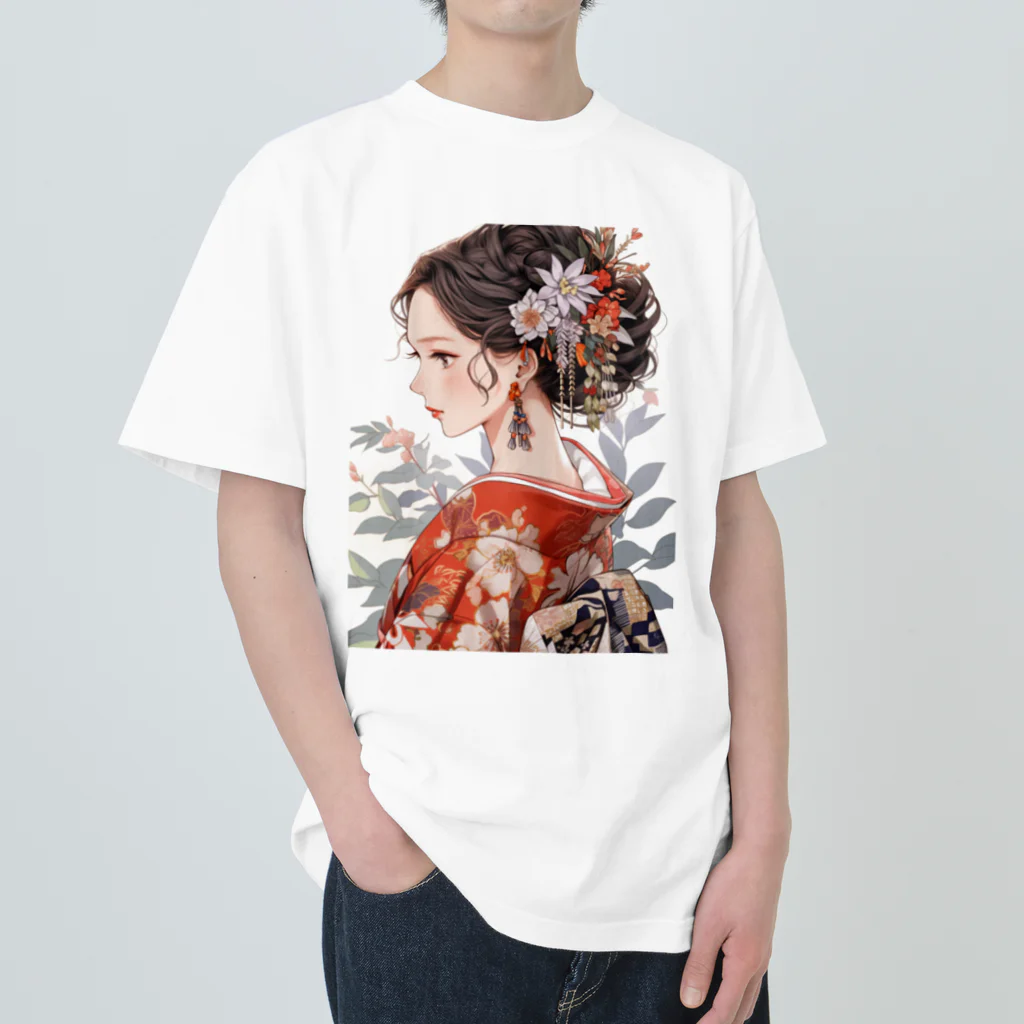 AQUAMETAVERSEの和服姿の女性　sanae 2074 Heavyweight T-Shirt