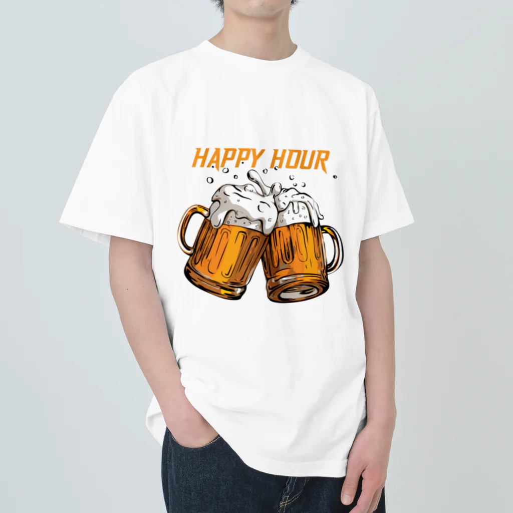 JUNK_HEDDのビールでハッピー ヘビーウェイトTシャツ