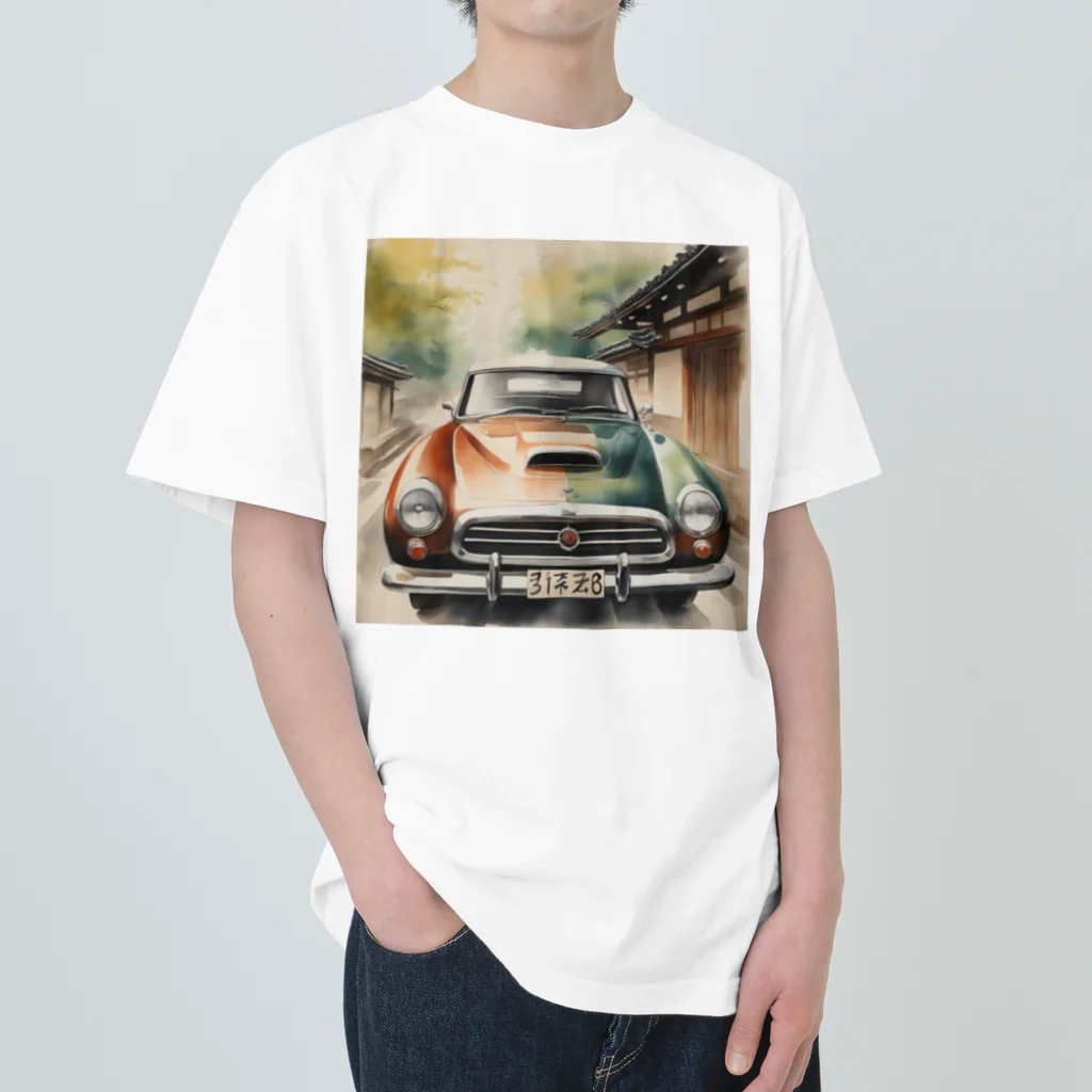 happiness_shopのレトロで魅力的な自動車 Heavyweight T-Shirt