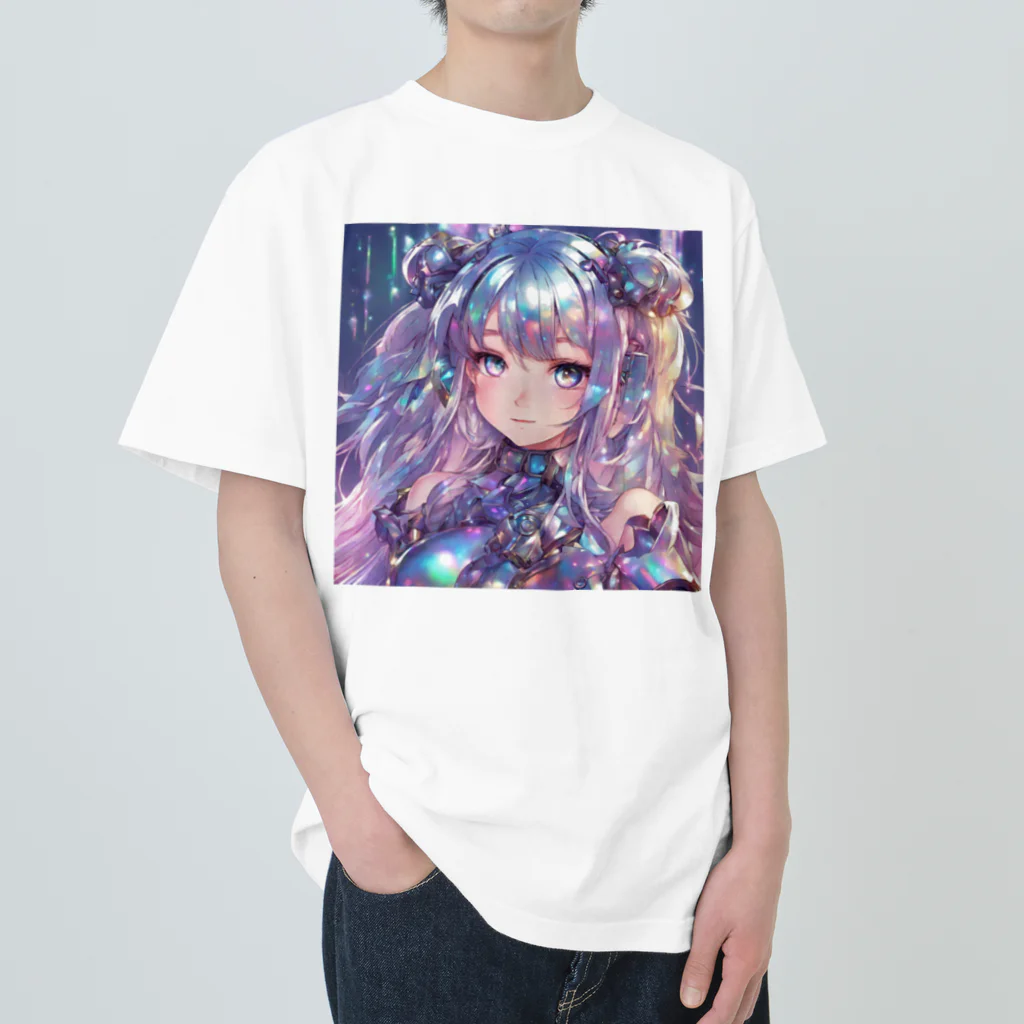 プリンゴブリンのメタリックカラーホログラフィック子さん ヘビーウェイトTシャツ