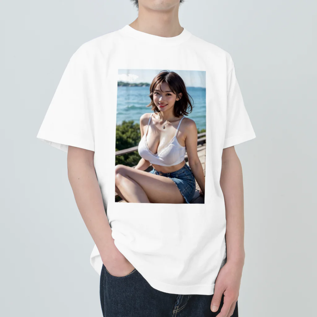 bijinngasyokuninの九十九里の塩風を感じて Heavyweight T-Shirt