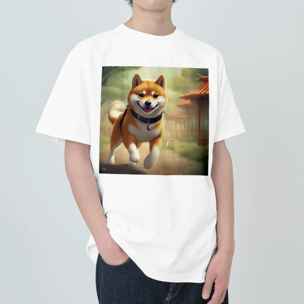 Ricky-Rickyのやんちゃな柴犬 ヘビーウェイトTシャツ