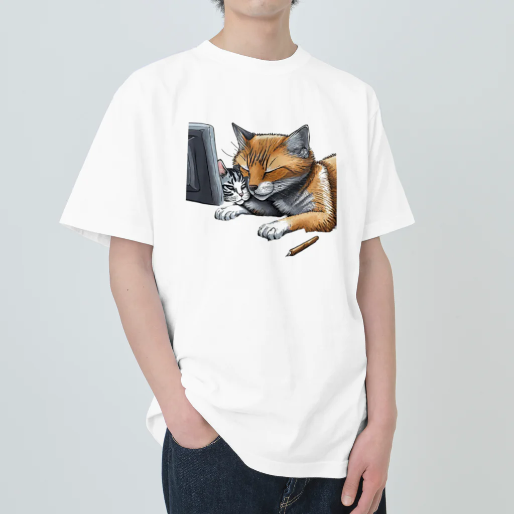 RaVaの犬と猫 ヘビーウェイトTシャツ