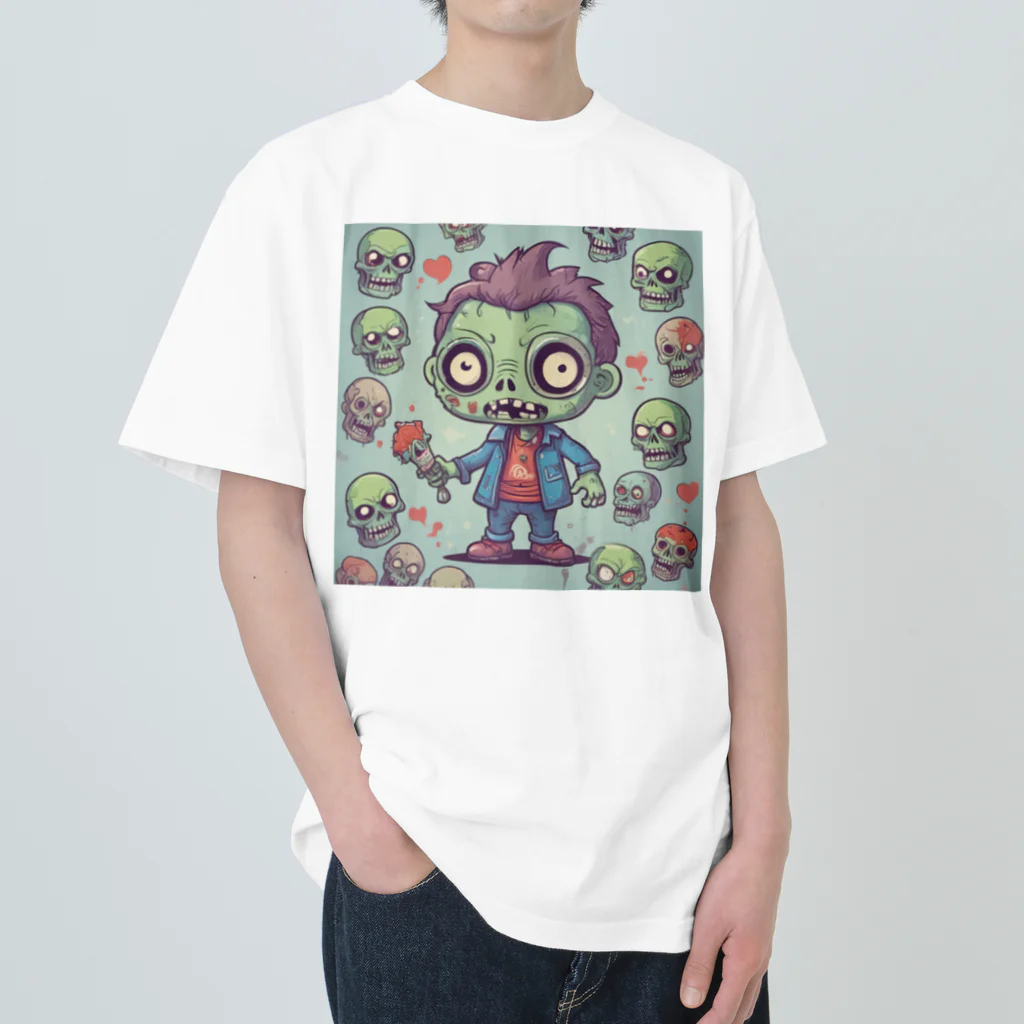 saitou1x4のホラー　ゾンビ２ ヘビーウェイトTシャツ