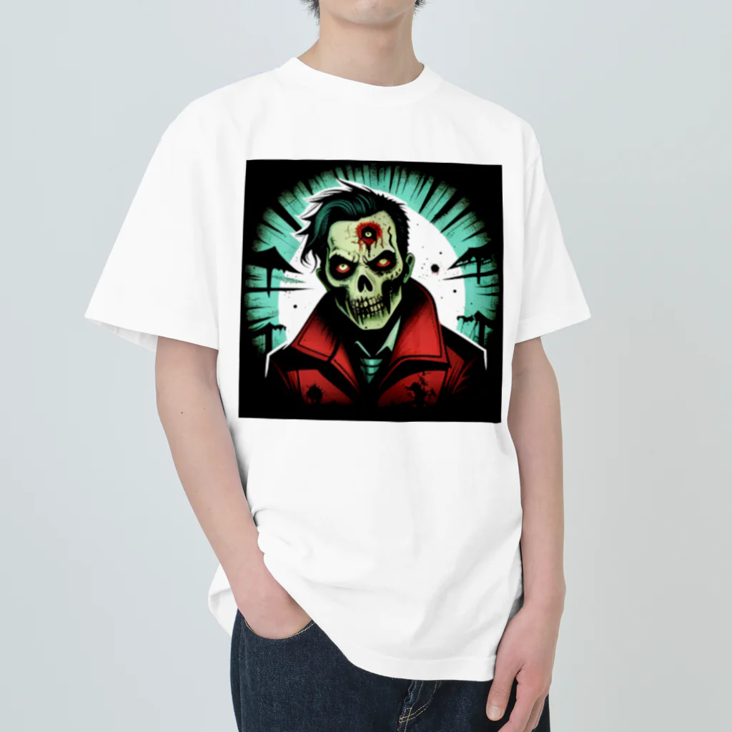 saitou1x4のホラー　ゾンビ６ ヘビーウェイトTシャツ