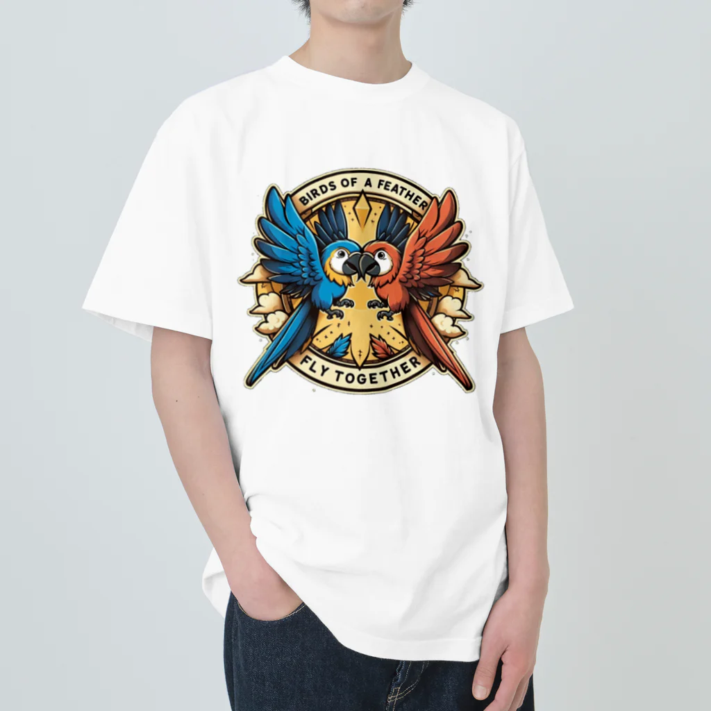 【exomix】の【exomix】Wコンゴウインコ-<FLY TOGETHER> Heavyweight T-Shirt