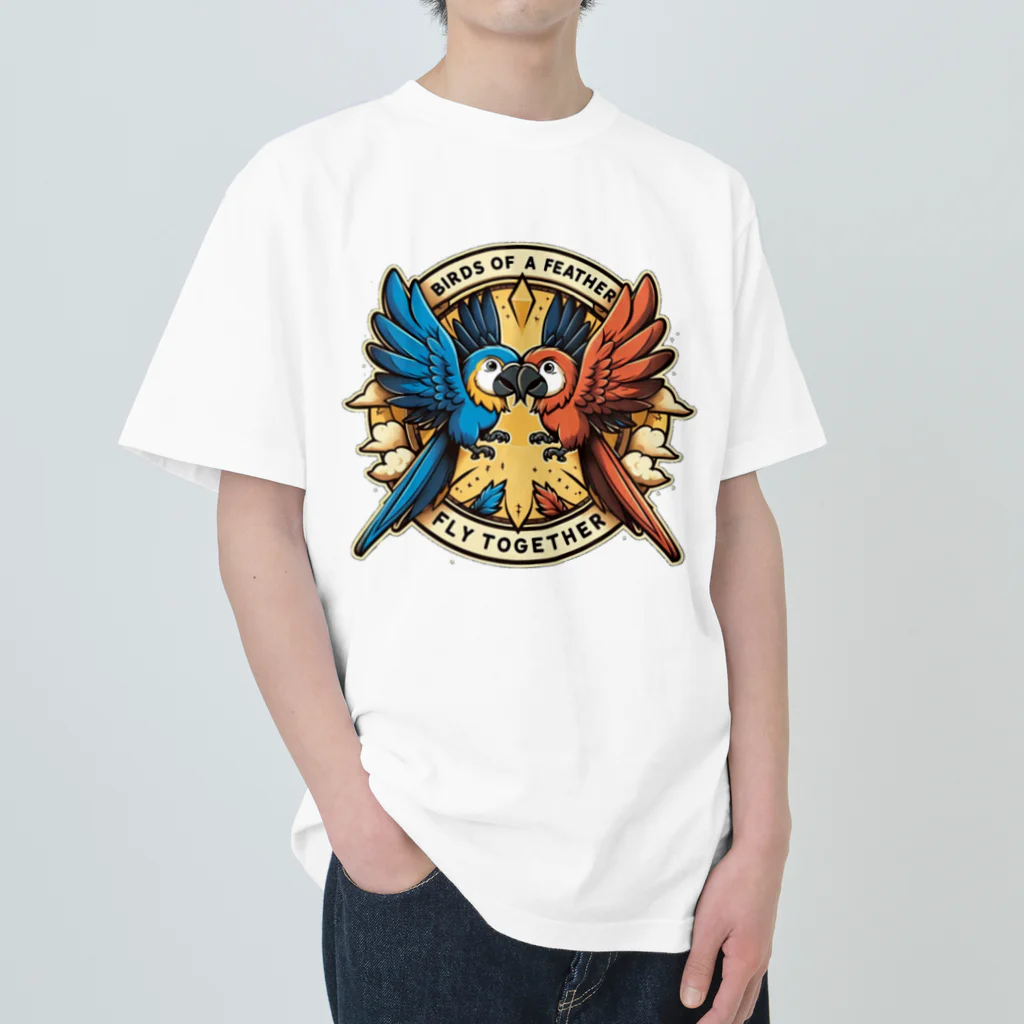 【exomix】の【exomix】Wコンゴウインコ-<FLY TOGETHER> ヘビーウェイトTシャツ